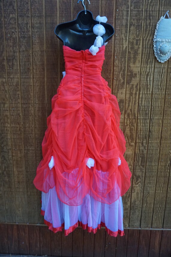 Vintage 80s 1980s "Flirtations" red prom dress go… - image 6