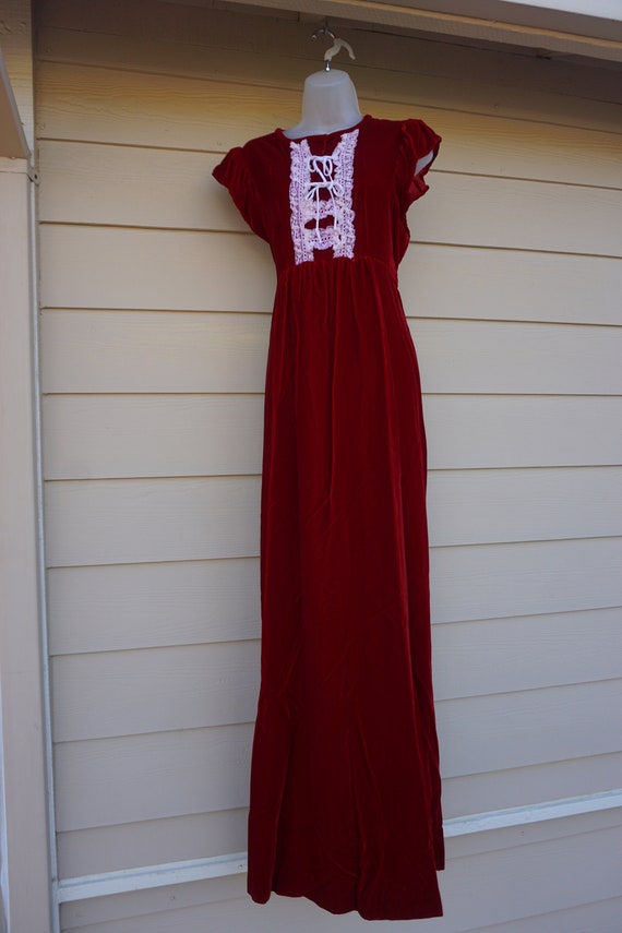 DAMAGED Velvet prairie dress maxi dress short sle… - image 6