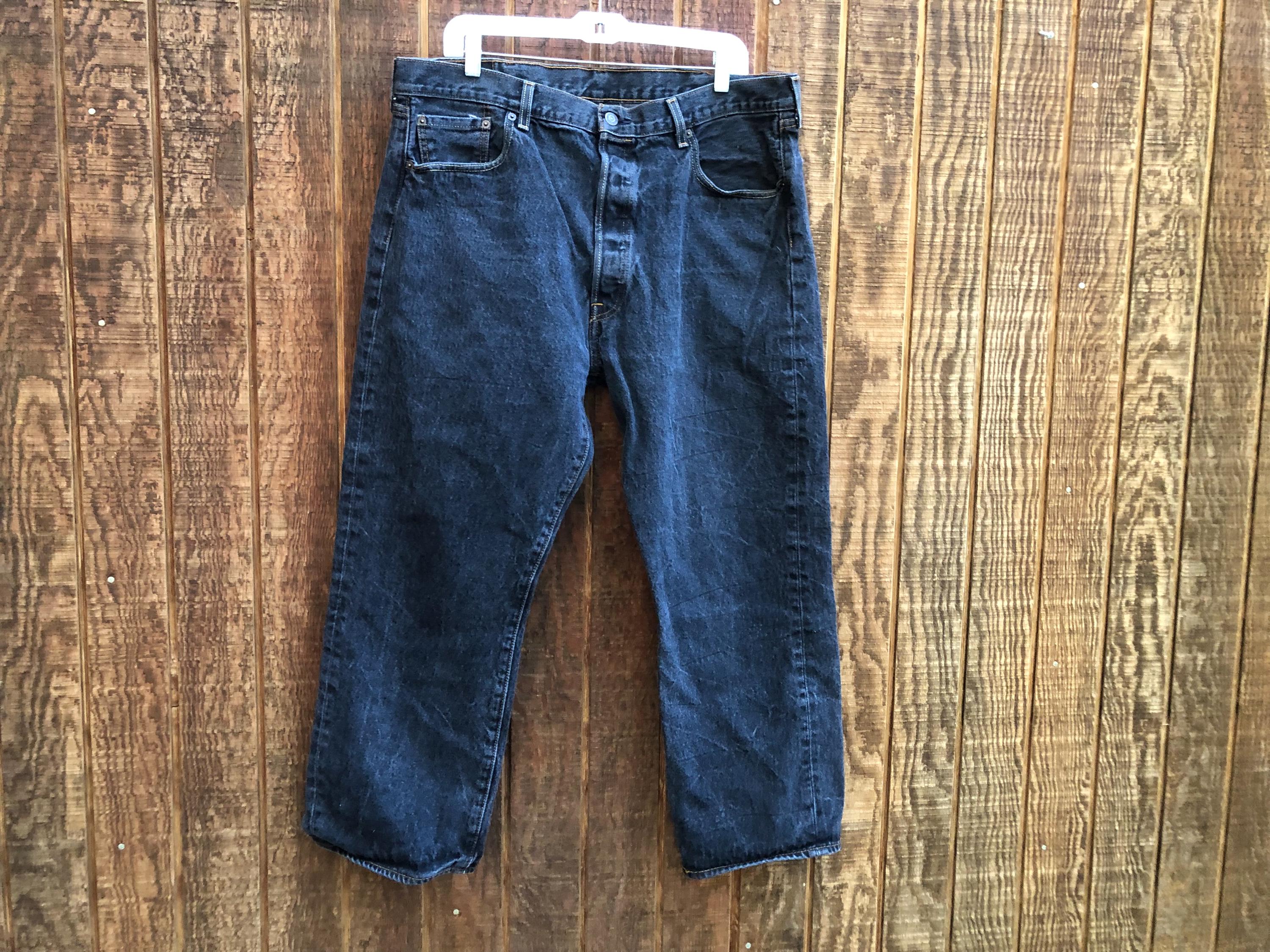 501's Levi's Denim Black Faded Jeans 501 W42 X L30 - Etsy