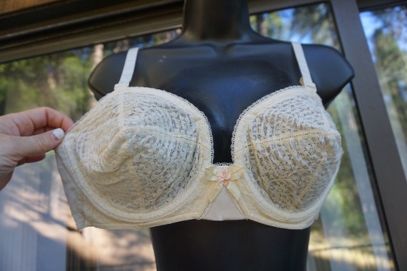 Bullet bra off white sexy 1950s 50s size 38 A - image 5