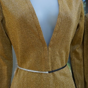 RUDI GERNREICH Designer Gold metallic shimmer Dress with matching jacket 70s 1970s size 12 image 7