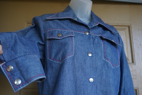 Vintage 70s denim women's size Medium western wea… - image 1