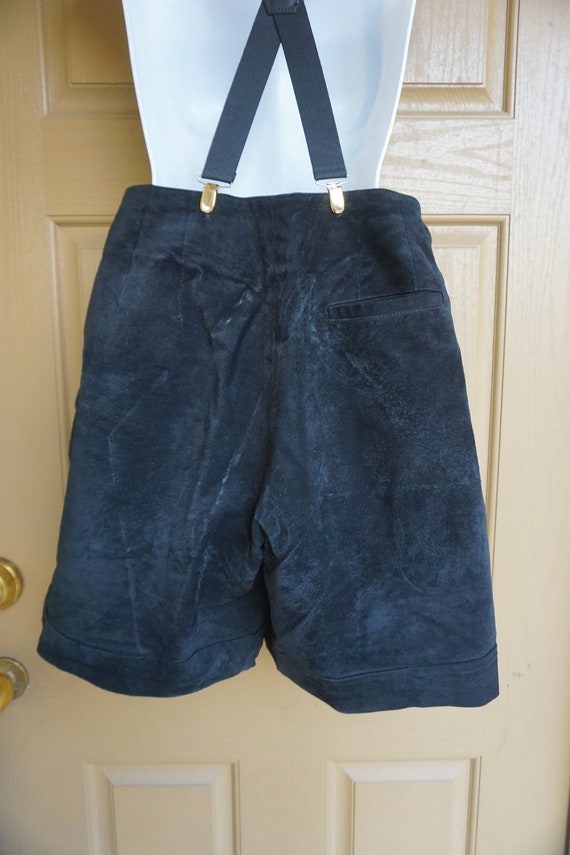 Vintage 1990s suede leather high waisted shorts b… - image 5