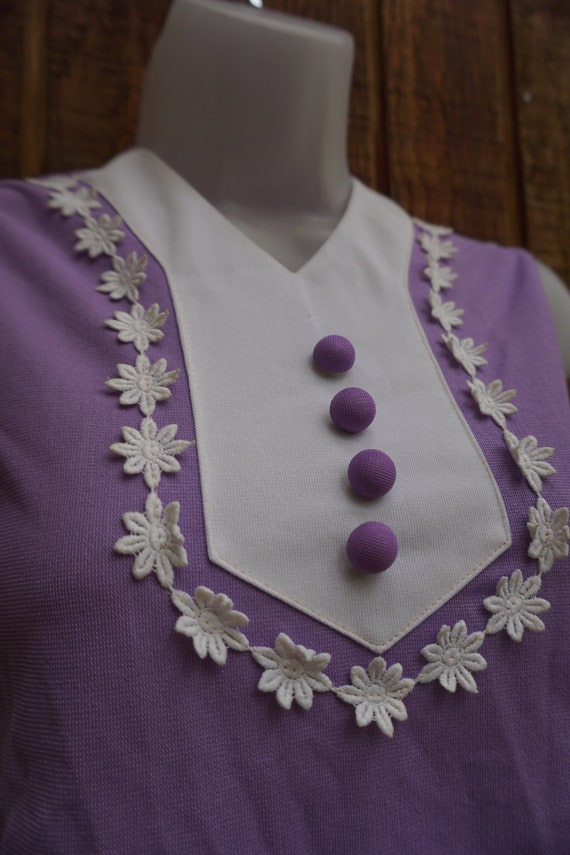 Drop waist purple vintage 1960s dress 60s estimat… - image 4