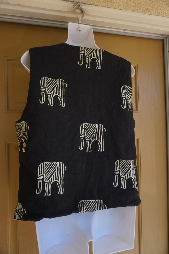 Vintage 80s 90s 1980s 1990s elephant vest made in… - image 6