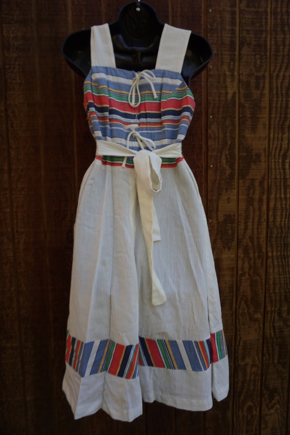 Vintage 1970s or 80s short sun dress 70s size est… - image 7