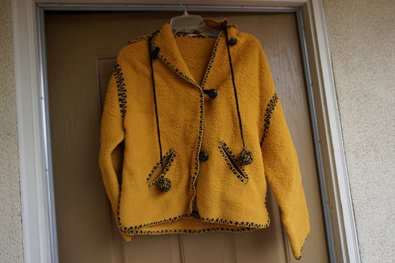 70s Vintage hooded jacket 1970s pom poms - image 5