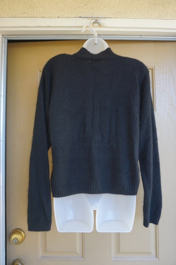 Vintage 90s black knit sweater size M Medium by I… - image 6