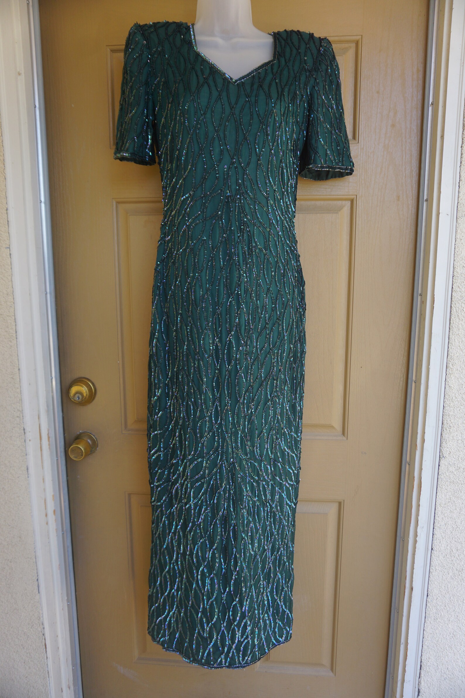 Mark and John by Sam Size Small Green Sequined Dress Dress 90s - Etsy
