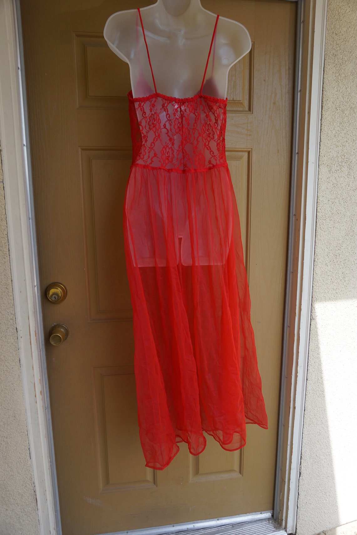 DAMAGED DAMAGED Vintage 1980s red lingerie nightgown 80s 90s | Etsy