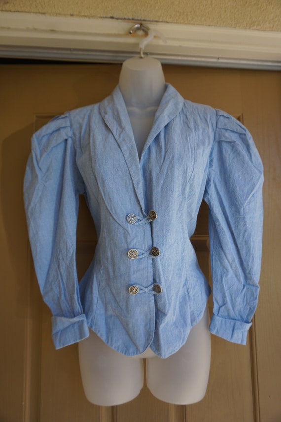 Vintage 80s denim women's size 10 Medium shirt - image 4