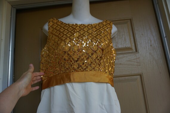 1950s gold sequined Dress size Large - image 5