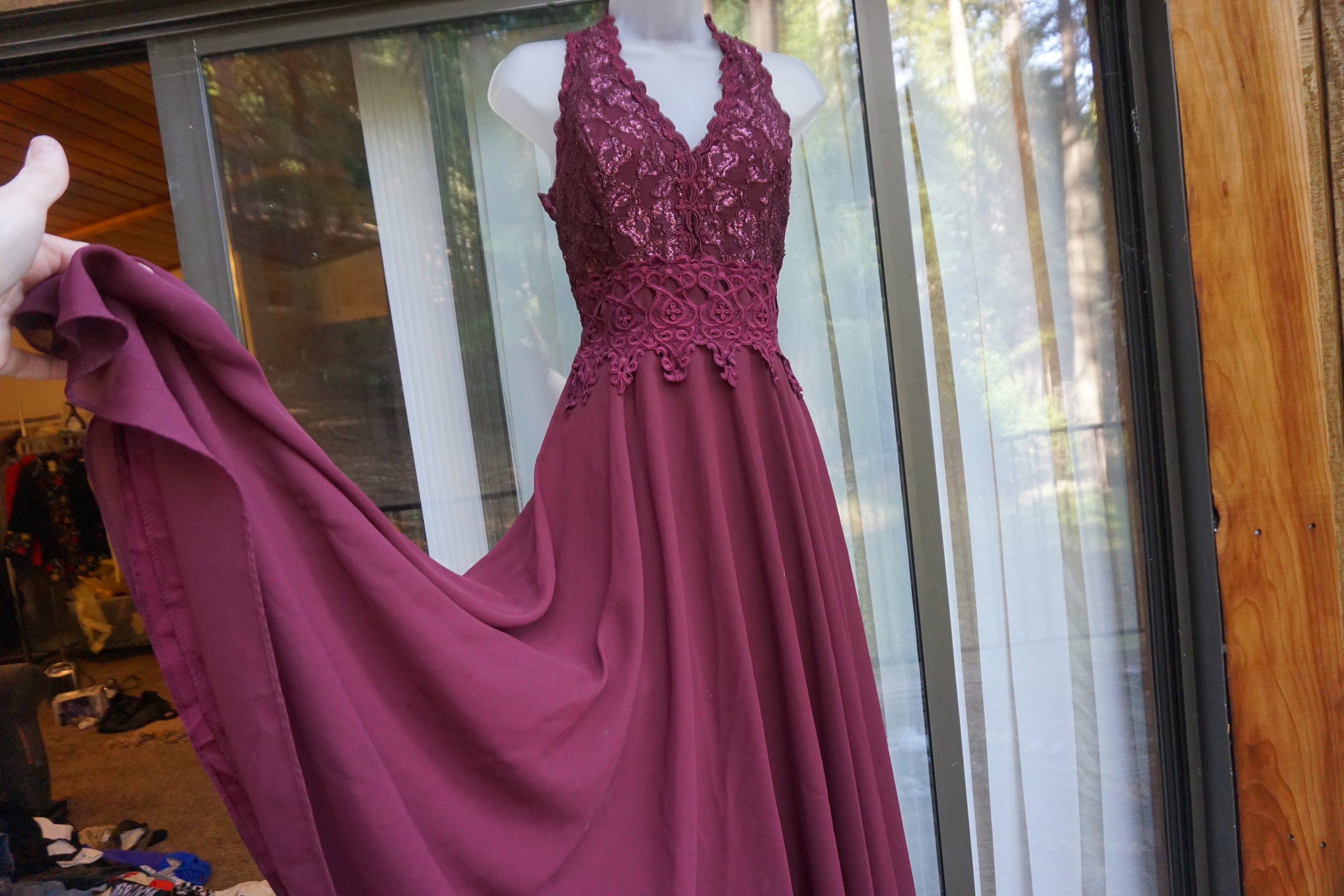 Long Lace Halter Dress - Etsy Long Lace Halter Dress - Etsy