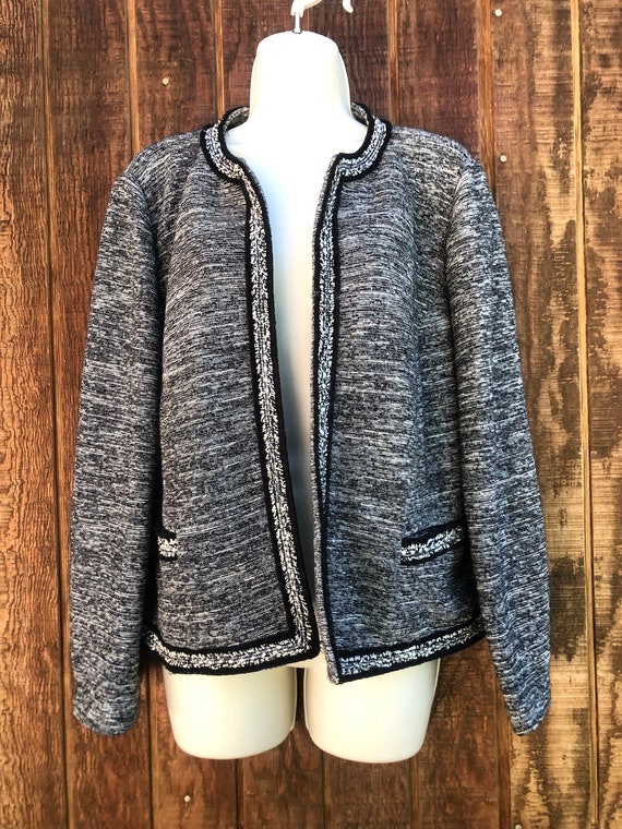 Talbots open front jacket size 2Xp gray and black… - image 2
