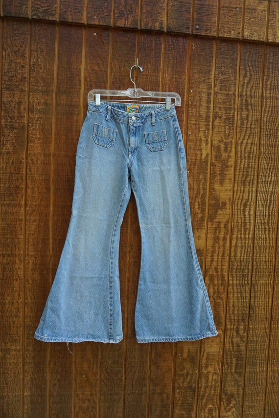 Paris Blues Vintage bell bottoms low rise light wash denim jeans