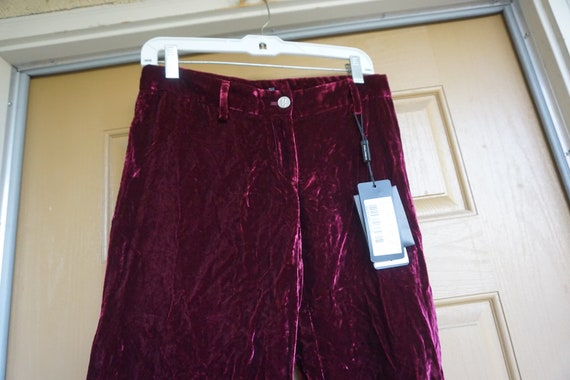 Dolce and Gabbana burgundy velvety slacks size 38… - image 4