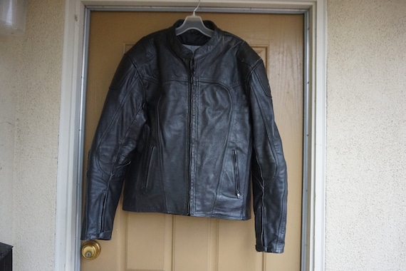 Vintage Black Leather Motorcycle // Biker Jacket M