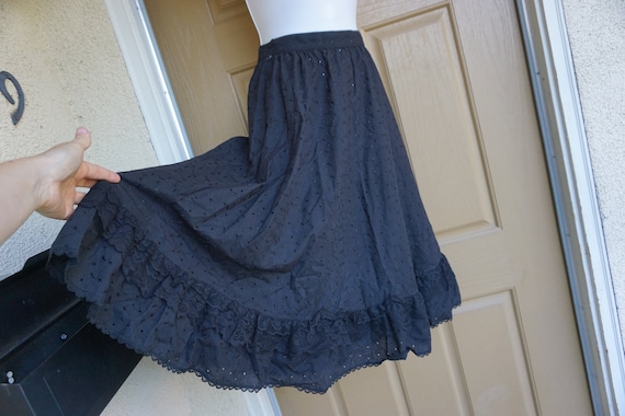 All black Gunne Sax skirt prairie skirt small gunn