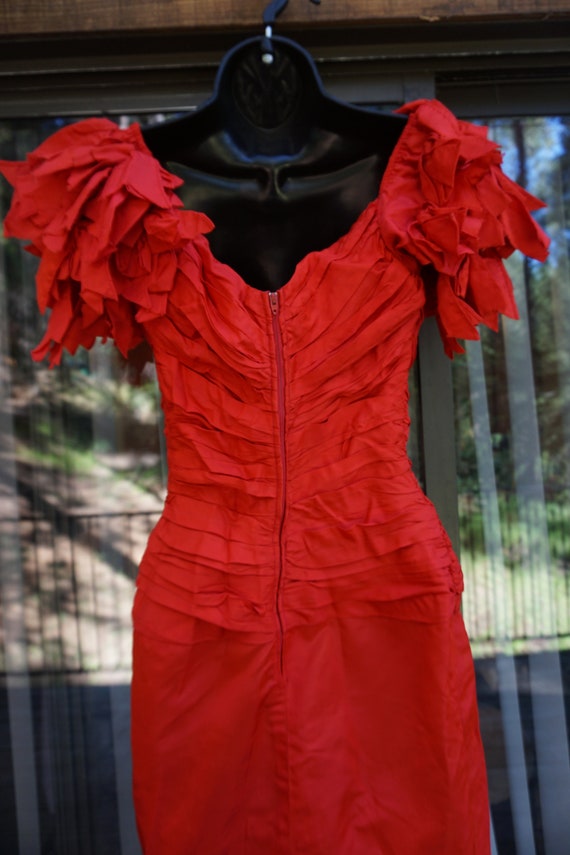 Visionz red dress size 7/8 sweetheart rushed - image 5