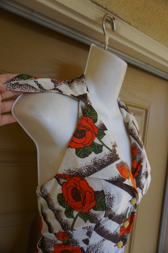 Vintage 1970s floral maxi dress 70s medium - image 2