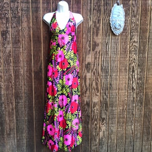 Vintage JC Penneys Swim Maxi Dress Floral Size Large 13 14 Etsy