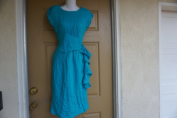 Vintage 1980s All That Jazz cap sleeve dress S
