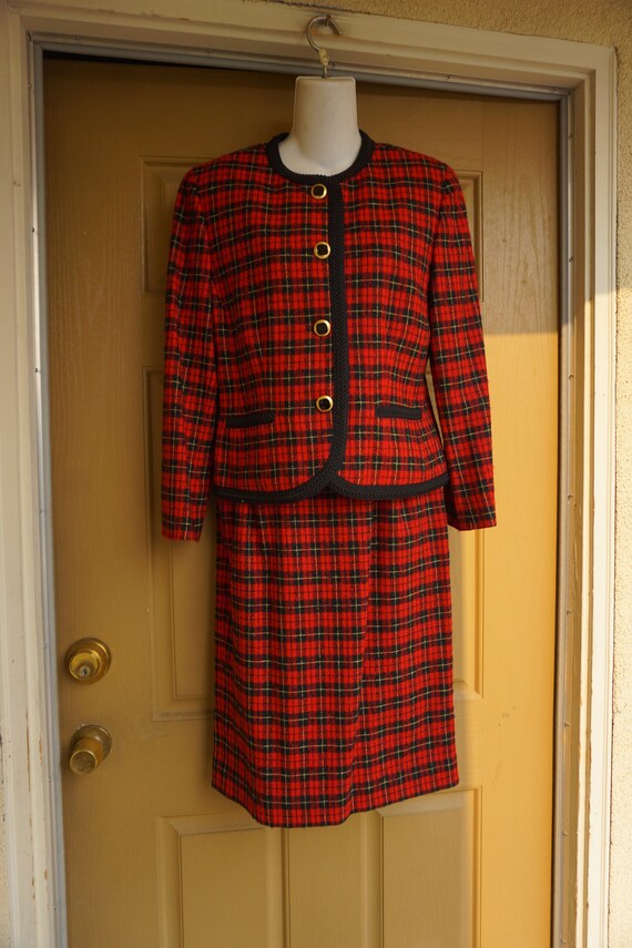 PENDLETON Vintage size 6 red and black suit wool … - image 2