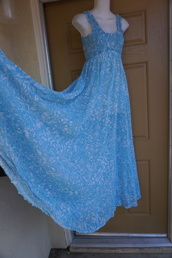 Vintage 70s Jody T blue and white floral size 11 … - image 3