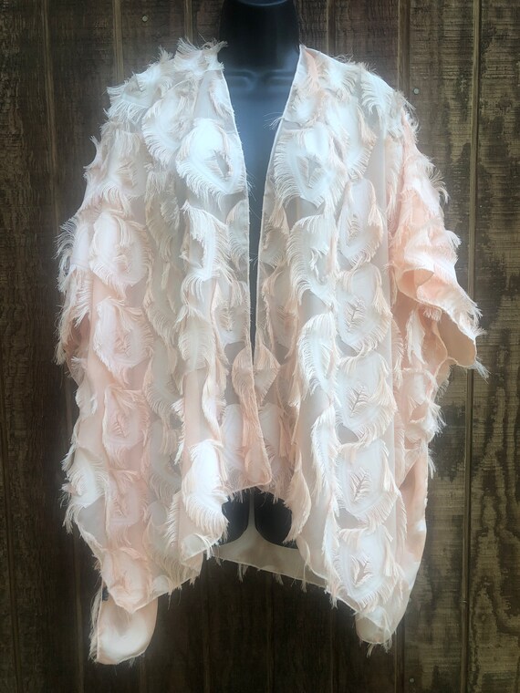 Open front lightweight jacket draped duster short… - image 3