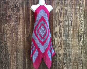 90s BCBG Maxaria size 4 small floral short dress 1990s handkerchief cut