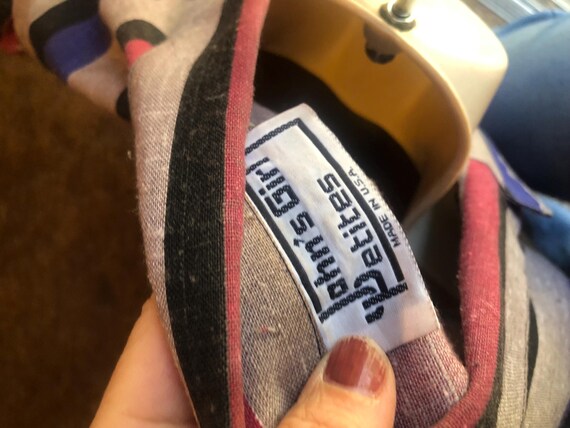 Thin lightweight one button front striped jacket … - image 7