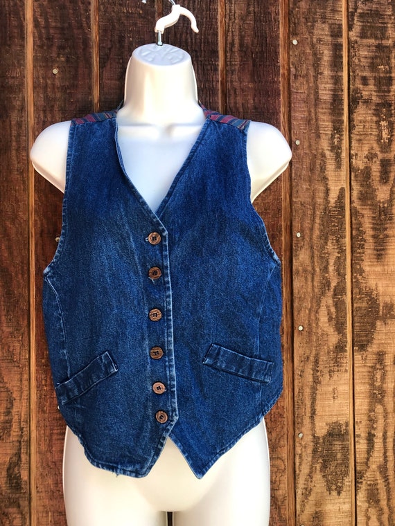 Cherokee Vintage  90s denim jean vest size labeled