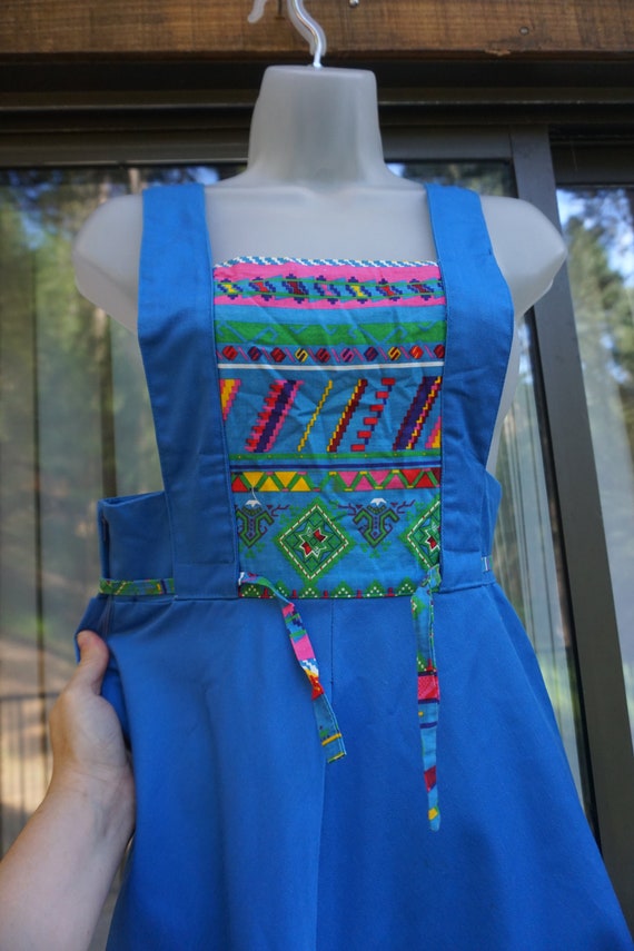 Vintage 70s size small apron style dress - image 6