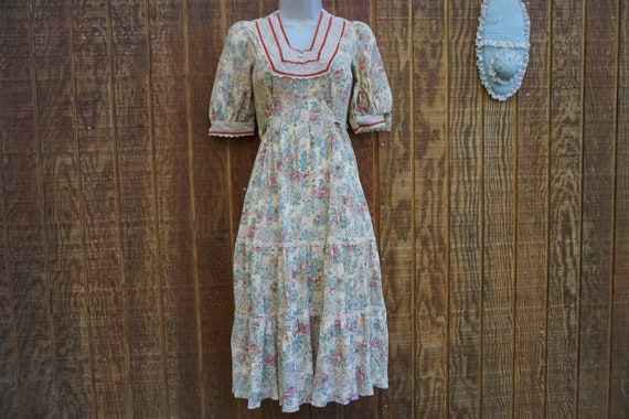 Vtg 1980s short sleeve dress size medium floral p… - image 3