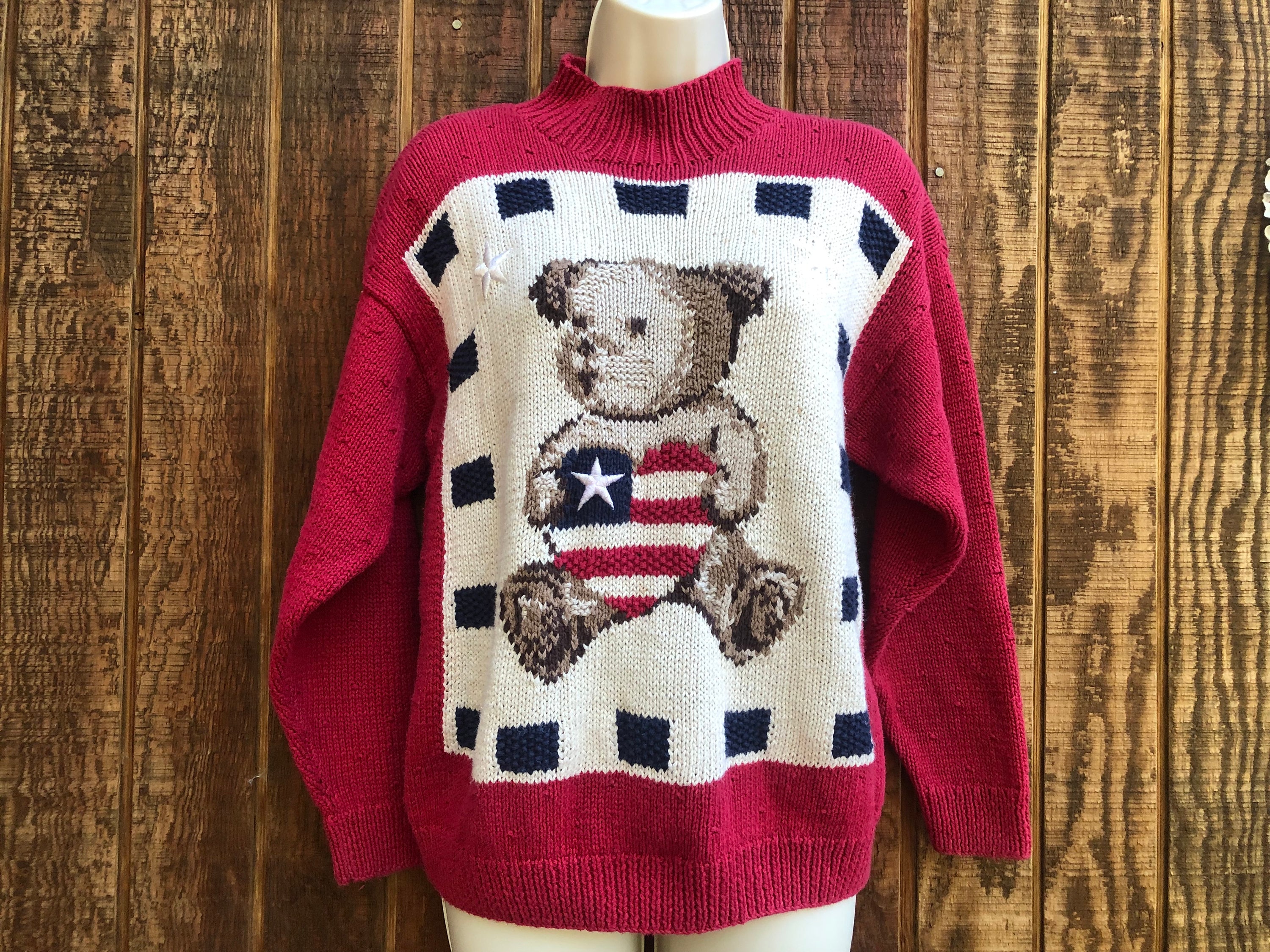 t46 90s usa made hug bear swheater