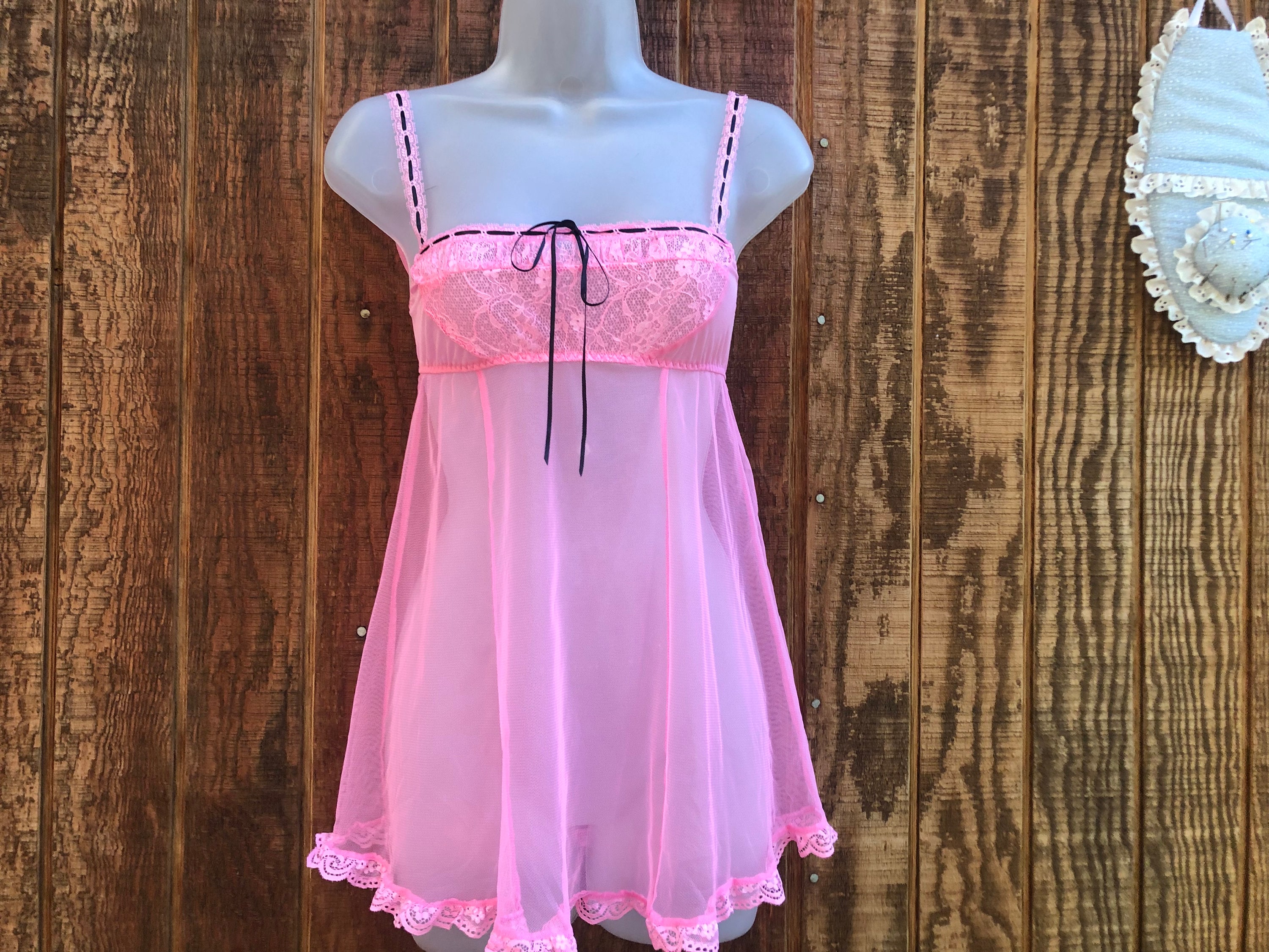 Victoria's Secret Size XS Pink Baby Doll Lingerie Sexy Short Sexy