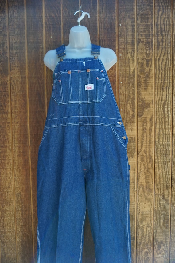 Dark blue denim Round House overalls size 40 X 30 - image 1