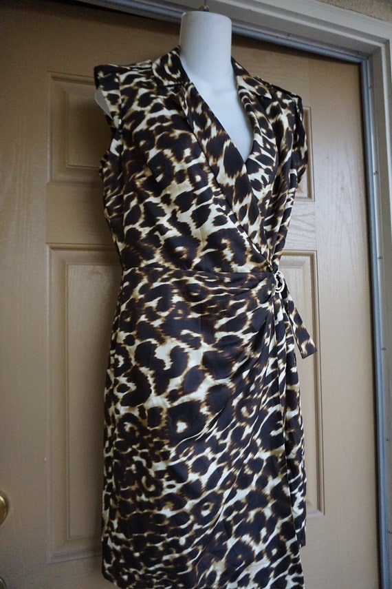 Saks Fifth Avenue Cheetah Cat print dress Medium … - image 6