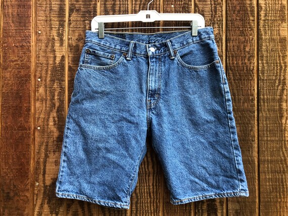 levis size 32 Vintage blue denim jean shorts 505's - image 3