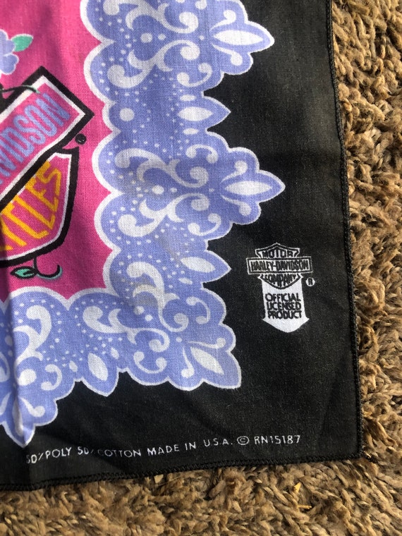 Harley Davidson head bandana scarf vintage pink, … - image 3