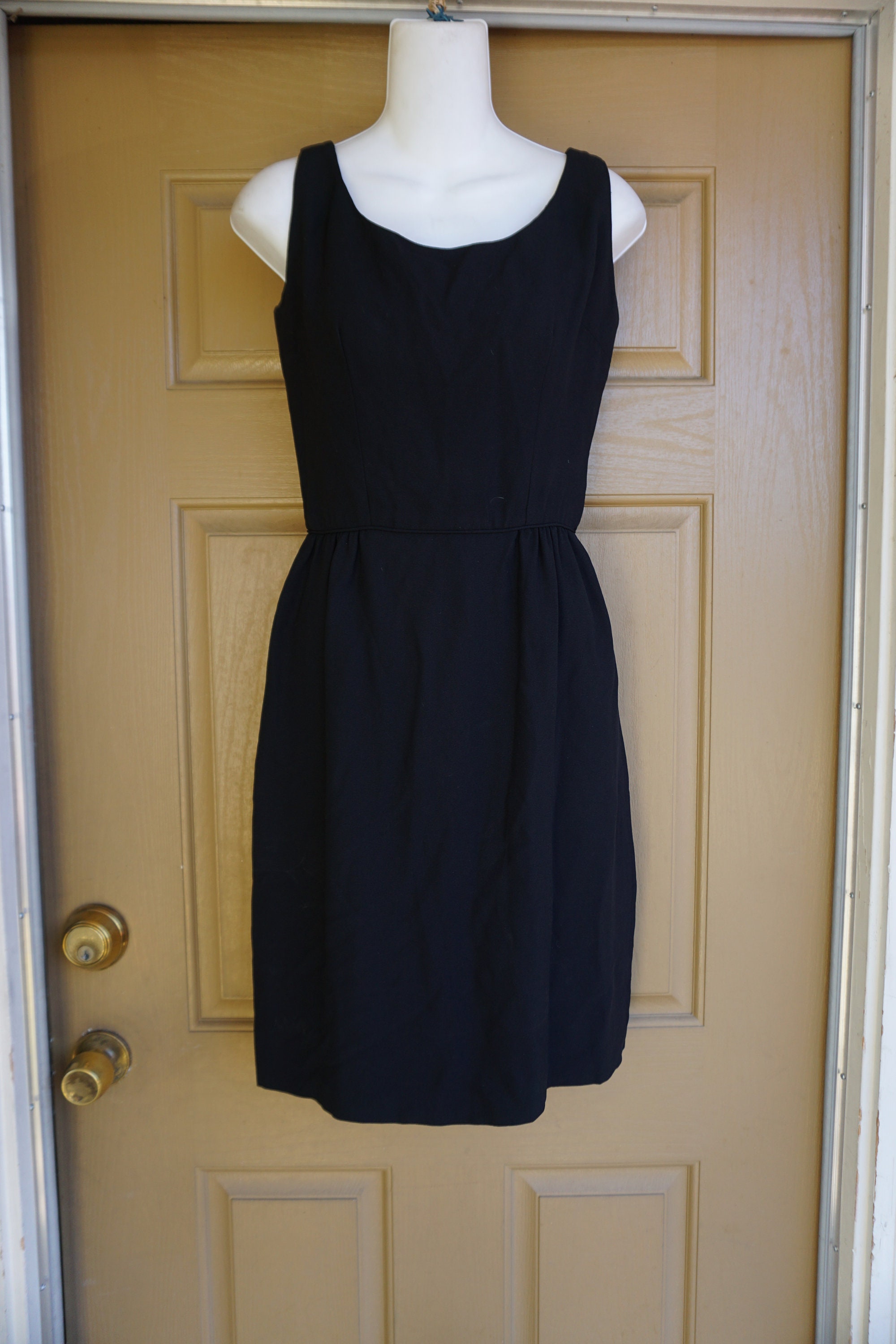 1950s simple little black dress wiggle shift dress mid century | Etsy