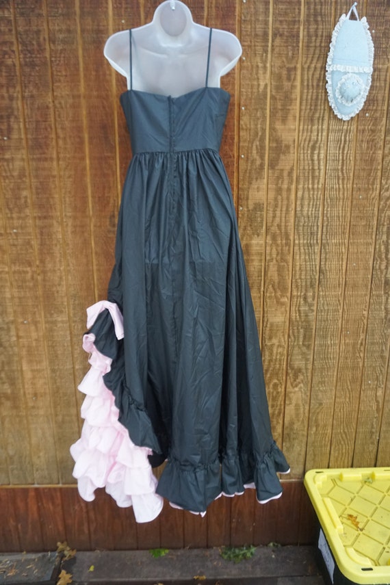 Dress Vintage 80s black and Pink Party PROM Dress… - image 7