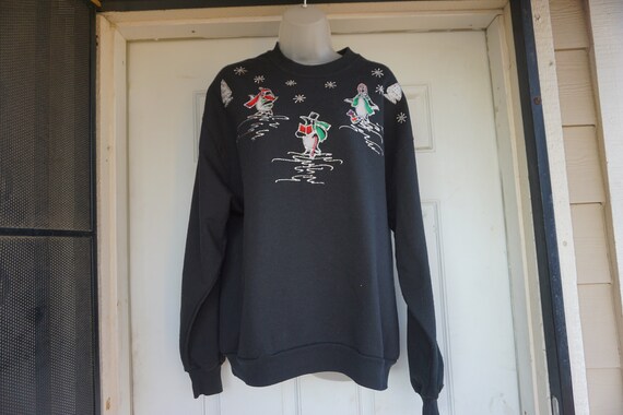Glitter Vintage 1990 Christmas penguin sweatshirt… - image 5