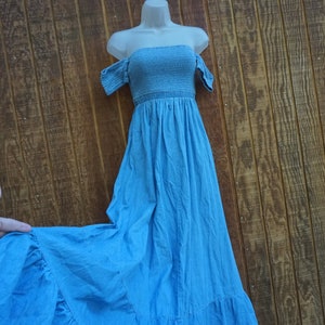 venus boho maxi dress Venus Blue Maxi Dress, Size L main image 1