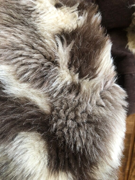 Grunge vtg faux fake fur COAT Small boho outerwea… - image 8