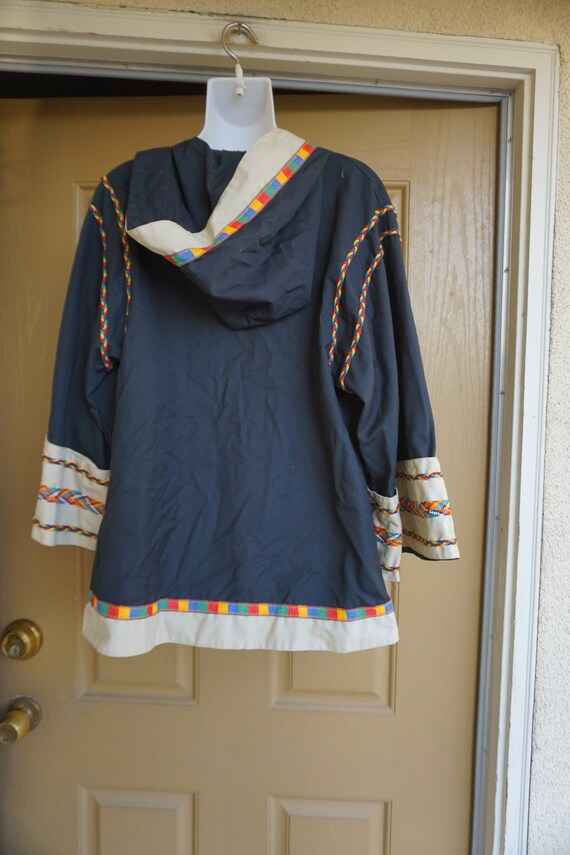 Vintage hooded jacket with rainbow braid detail 7… - image 9