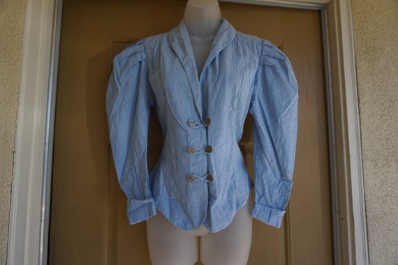 Vintage 80s denim women's size 10 Medium shirt - image 2