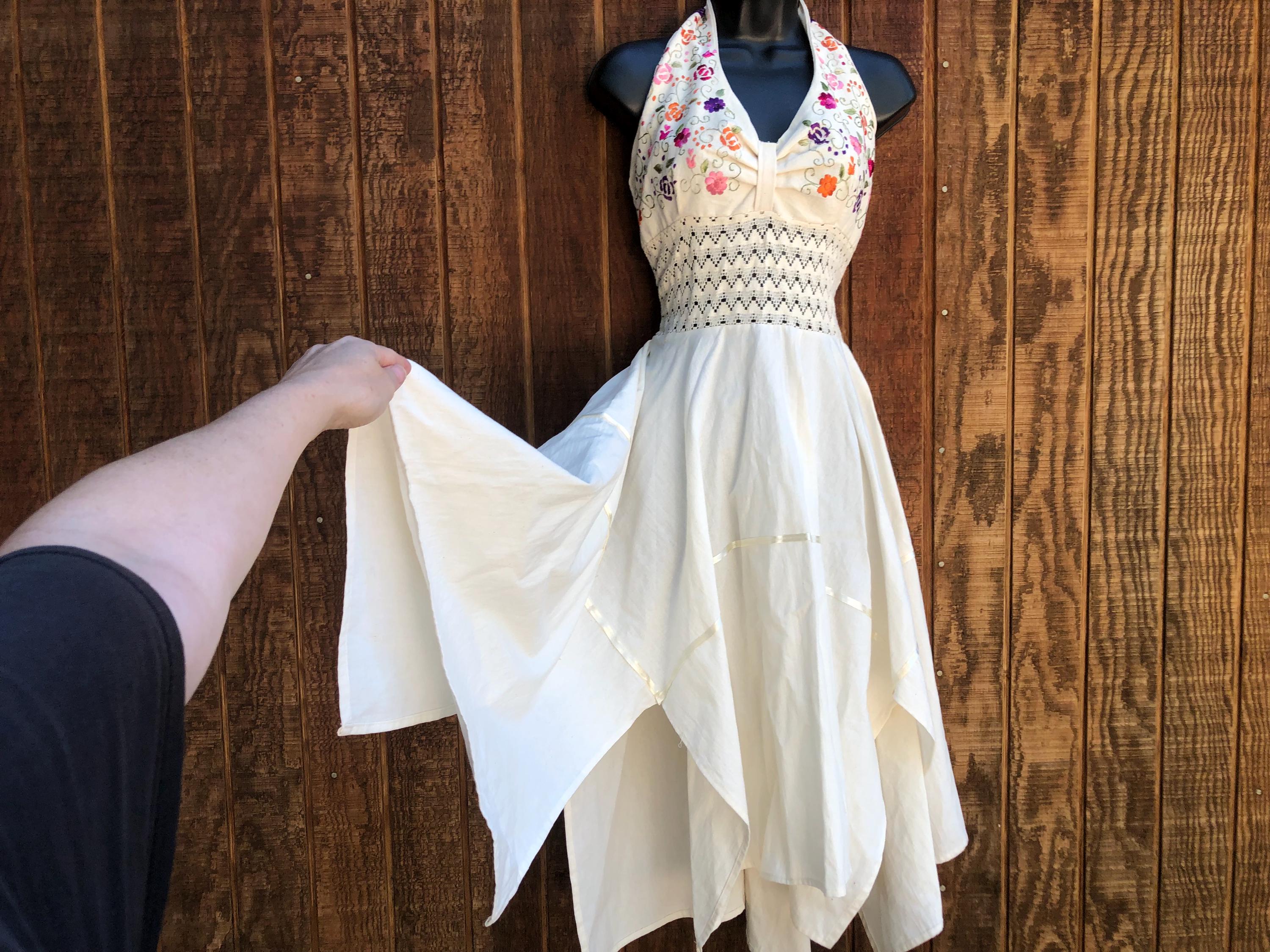 Vintage Embroidered Halter Dress Ethnic Mexican Made in Mexico Handkerchief Size XL - Etsy Vintage Embroidered Halter Dress Ethnic Mexican Made in Mexico Handkerchief Size XL - Etsy