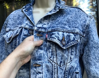 Vintage 80's GAP DENIM Men's 2 Tone Blue Jean Jacket STADIUM