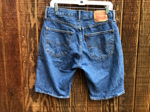 levis size 32 Vintage blue denim jean shorts 505's - image 6